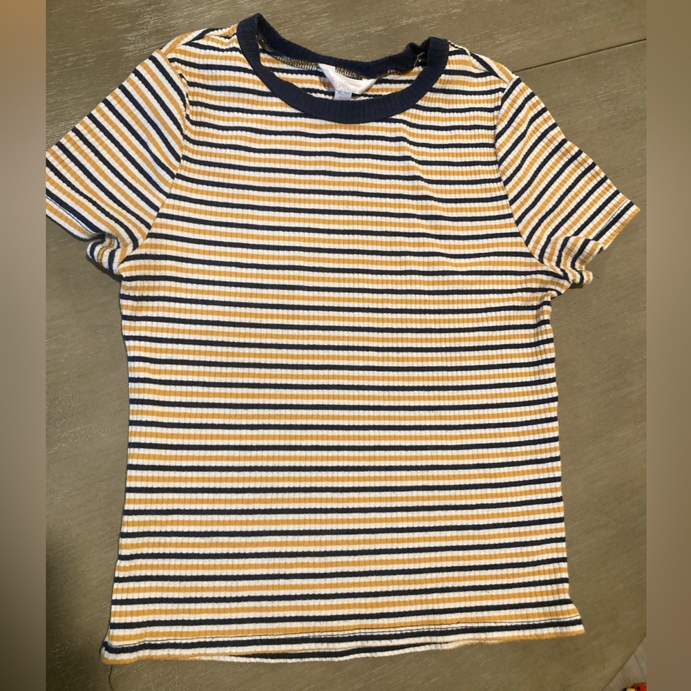 No Boundaries Striped Crewneck Crop Top